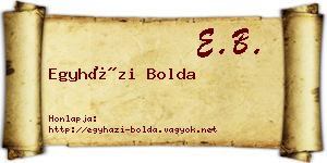 Egyházi Bolda névjegykártya